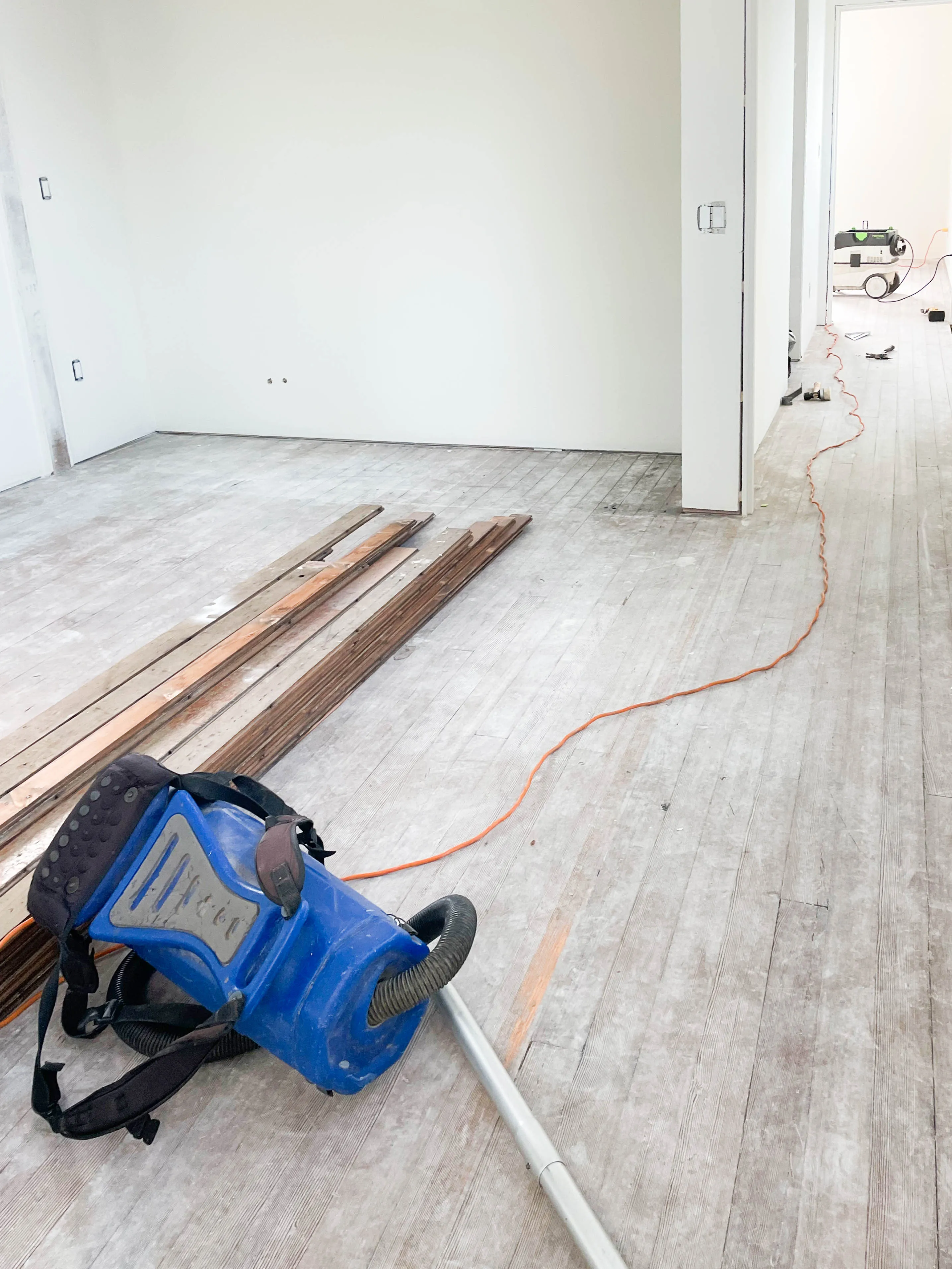 Picture of Alva Flooring sanded this Douglas Fir subflooring in Fairfax. - Alva Flooring Inc.