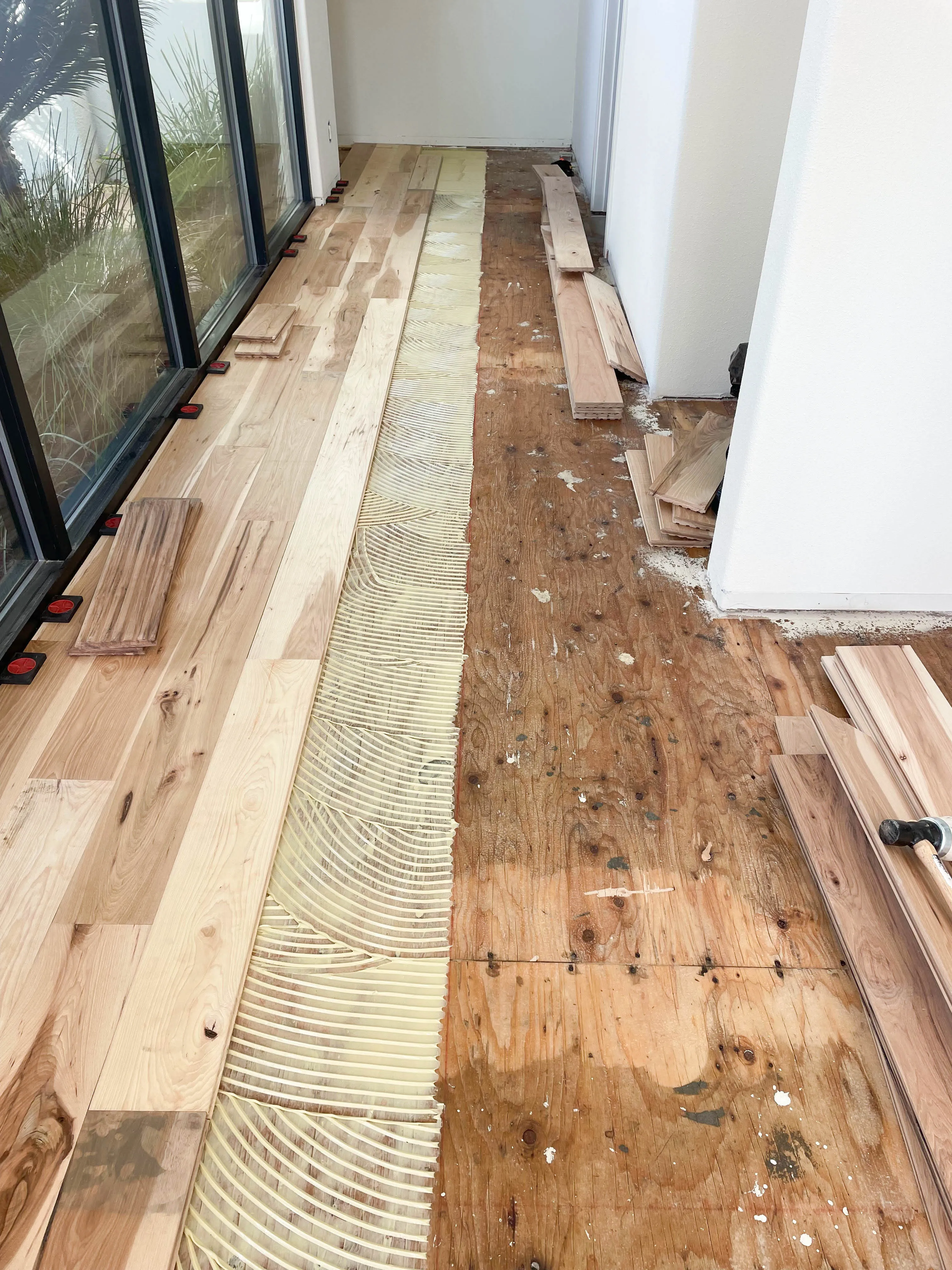 Picture of Alva Flooring installed this unfinished, solid rustic American hickory floor in Danville's Blackhawk neighborhood. - Alva Flooring Inc.