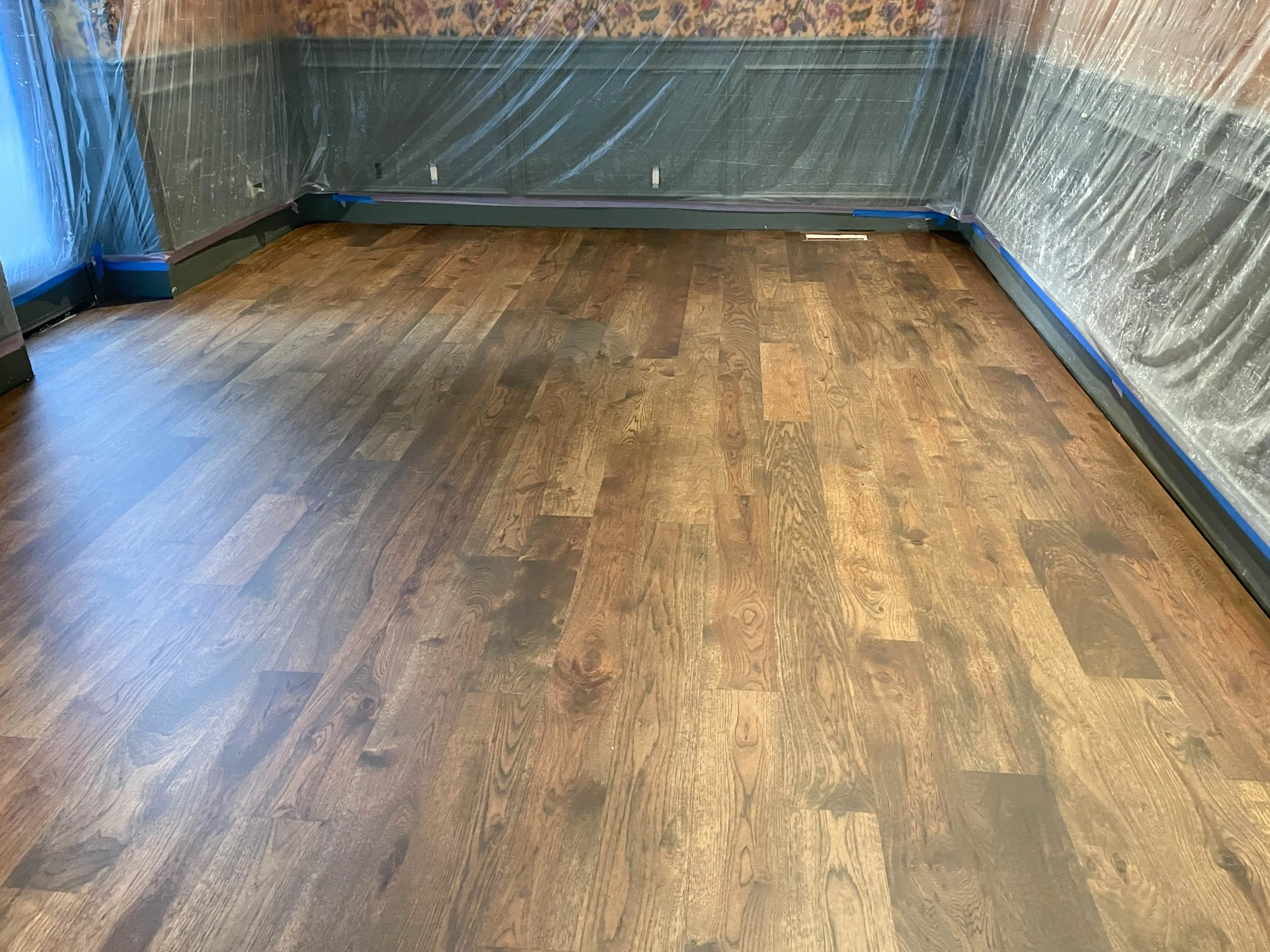 Picture of This unfinished, solid rustic American hickory floor features two coats of finish. - Alva Flooring Inc.