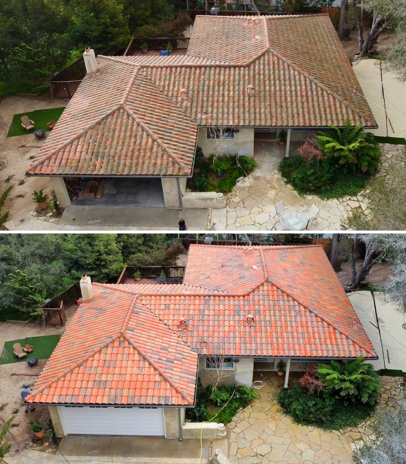 Picture of Pacific Exterior cleaned and restored this clay tile roof. - Pacific Exterior