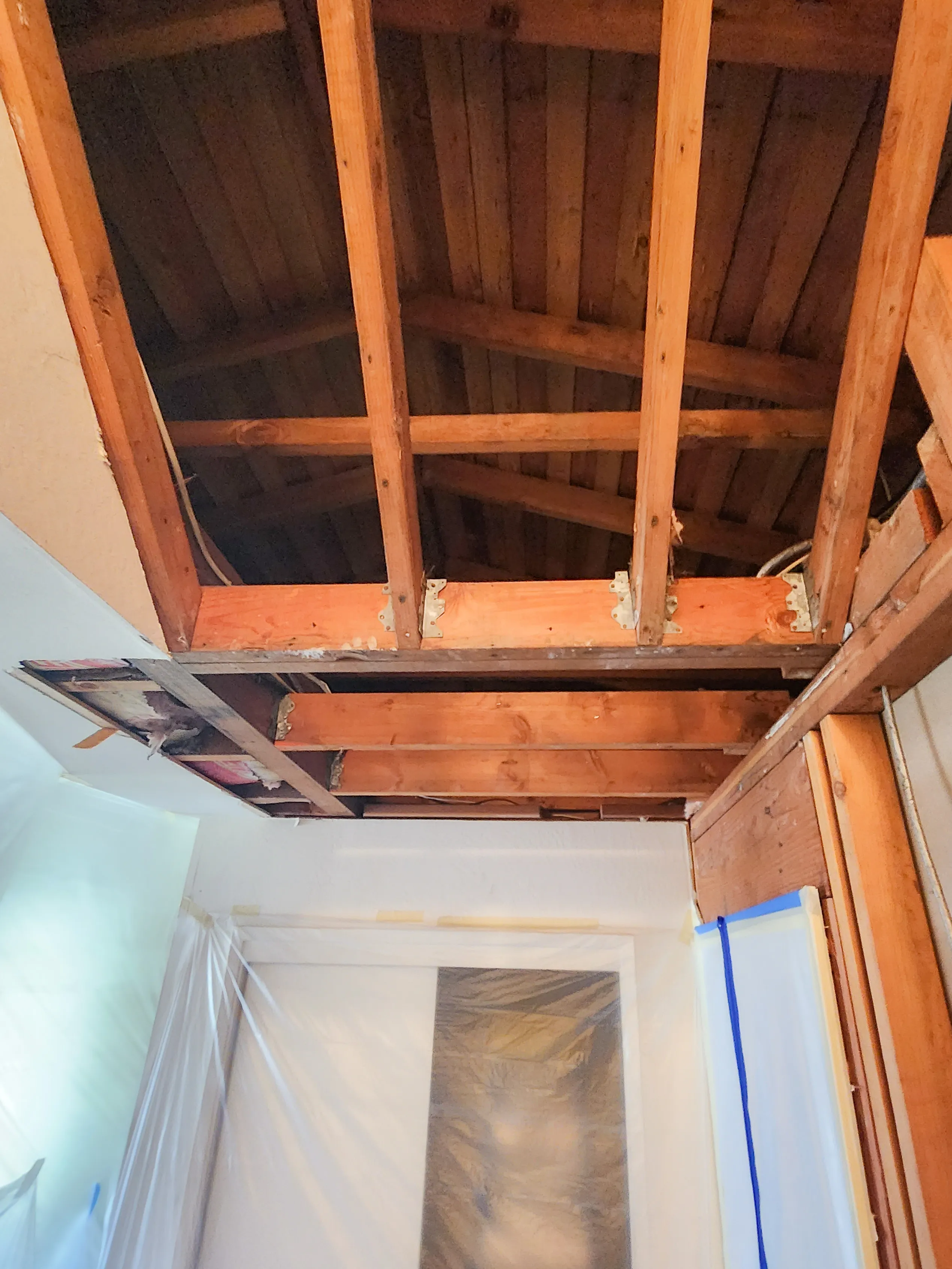 Picture of Sulvaran Drywall removed the water-damaged drywall from this ceiling. - Sulvaran Drywall