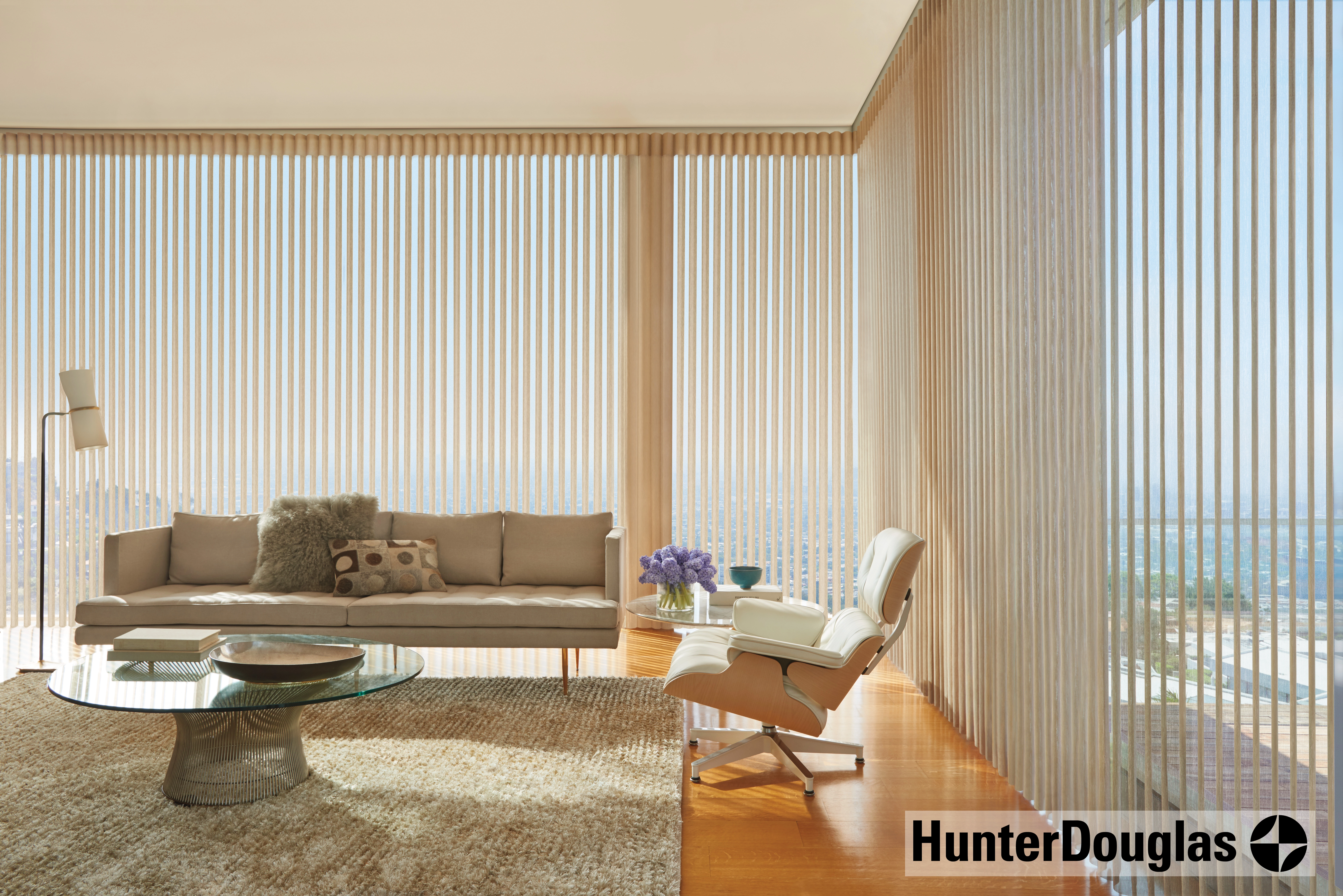 Picture of Hunter Douglas offers an elegant way to cover large openings. - Creative Window Fashions, Inc.