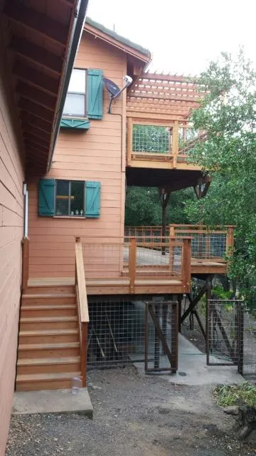 Picture of Farrar Construction built this two-level redwood deck in Santa Rosa. - Farrar Construction Inc.