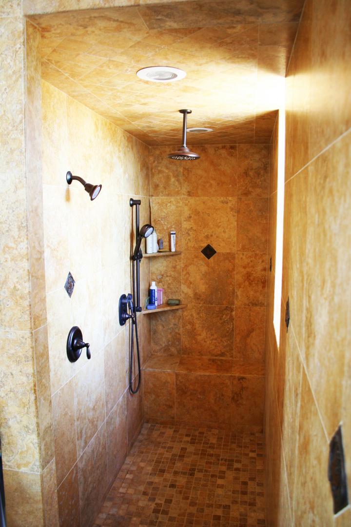 Picture of A recent stone shower installation in Santa Rosa's Fountaingrove area - Peterson Tile