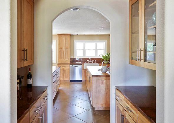 Picture of The view from the butlerÛªs pantry into the kitchen in a recently remodeled home in Danville - Amarant Design & Build