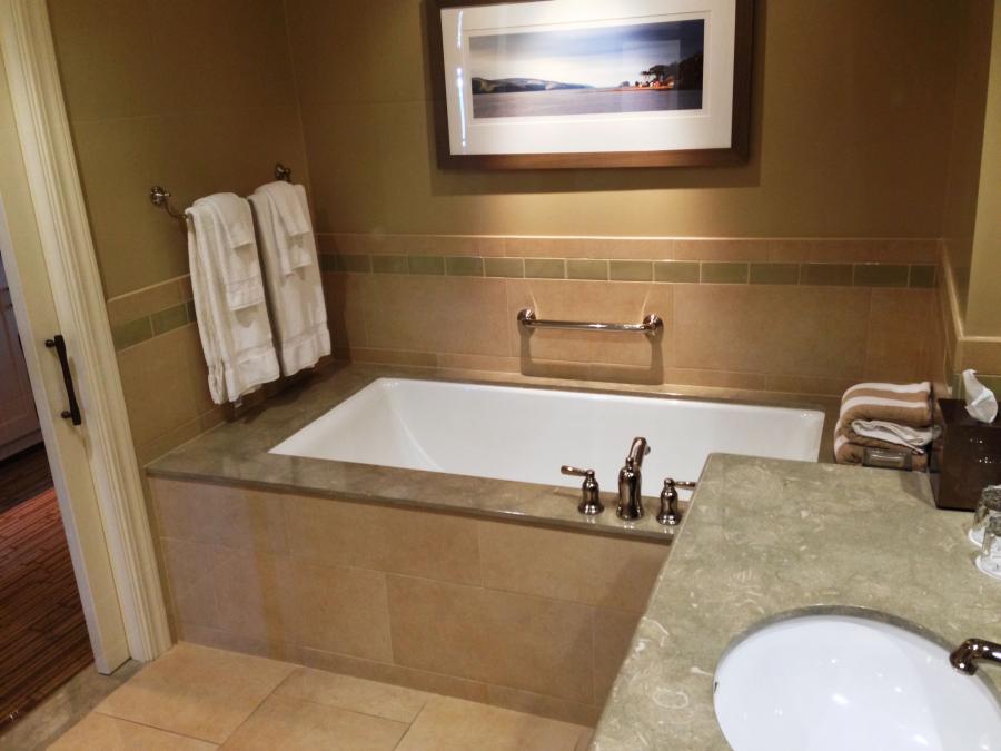 Picture of Peterson Tile installed this tile and stone bathtub at the Bodega Bay Lodge. - Peterson Tile