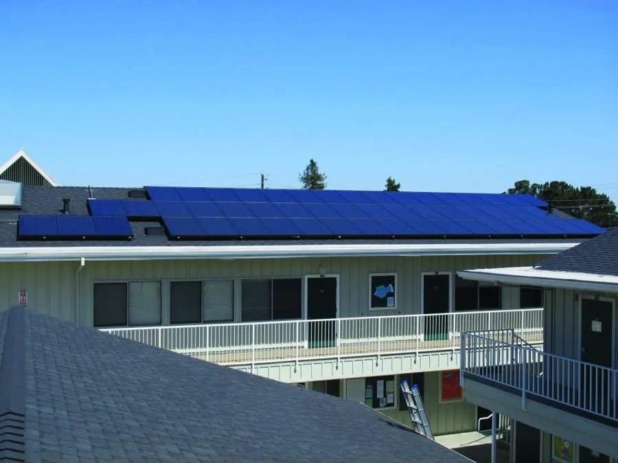 Picture of Black solar modules on a Church in Cupertino - Freedom Solar, Inc.