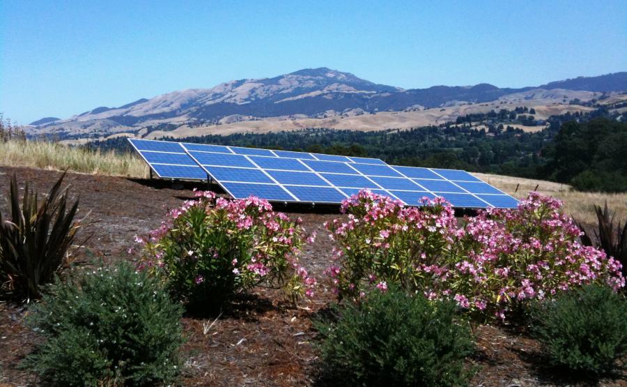 Picture of A 9kW ground mount solar system in Danville (with Mt. Diablo in the background) - Sky Power Systems