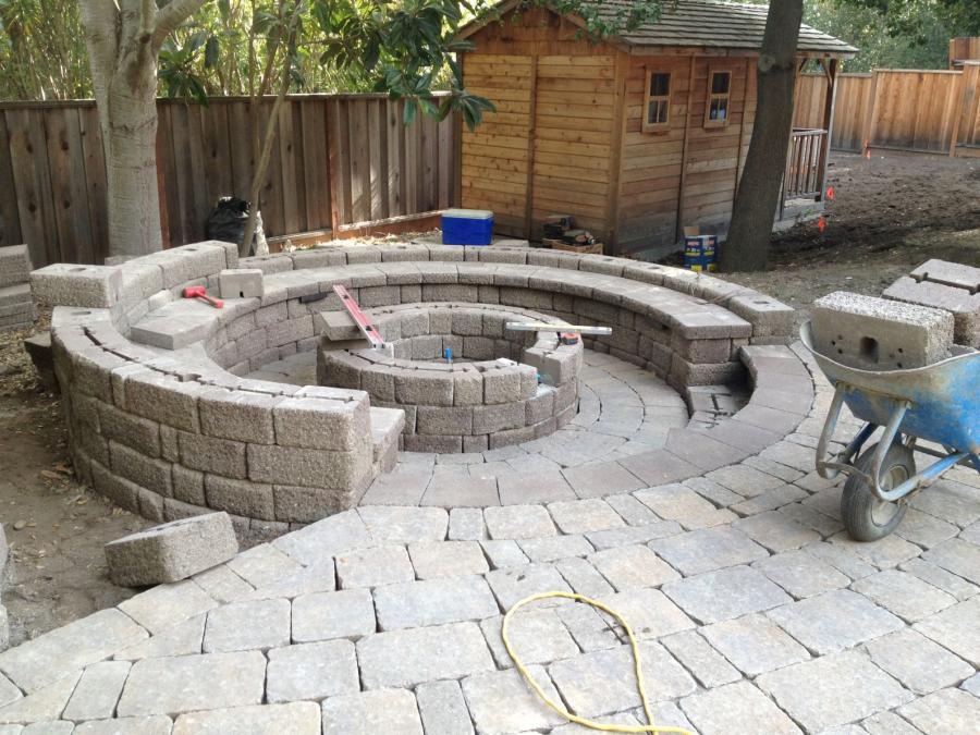 Picture of A recent patio/fire pit installation project by Modern Paving - Modern Paving, Inc. - Peninsula