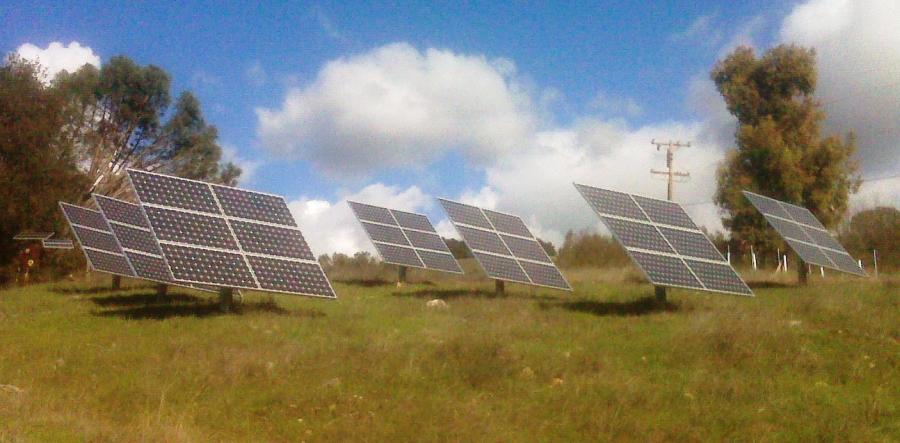 Picture of A 12kW Sharp tracking ground mount solar system in Morgan Hill - Sky Power Systems