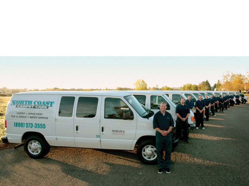 Picture of North Coast Carpet Care's fleet of service vehicles - North Coast Carpet Care, Inc.