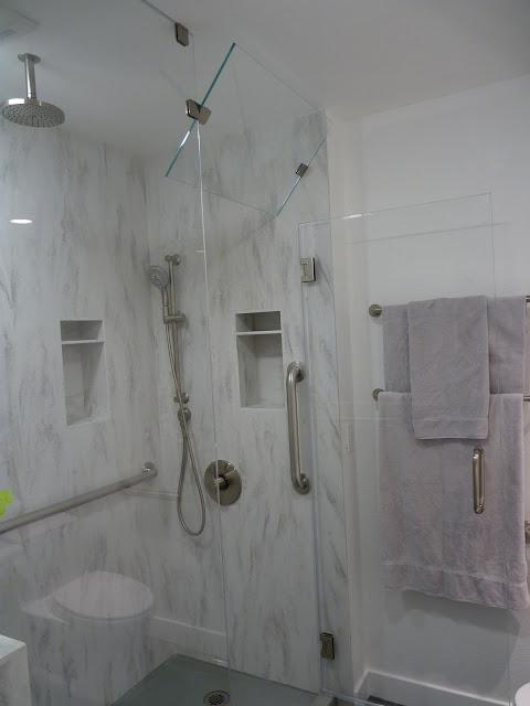 Picture of A recent shower remodel featuring Corian finishes - Brian Fitzmaurice General Contractor