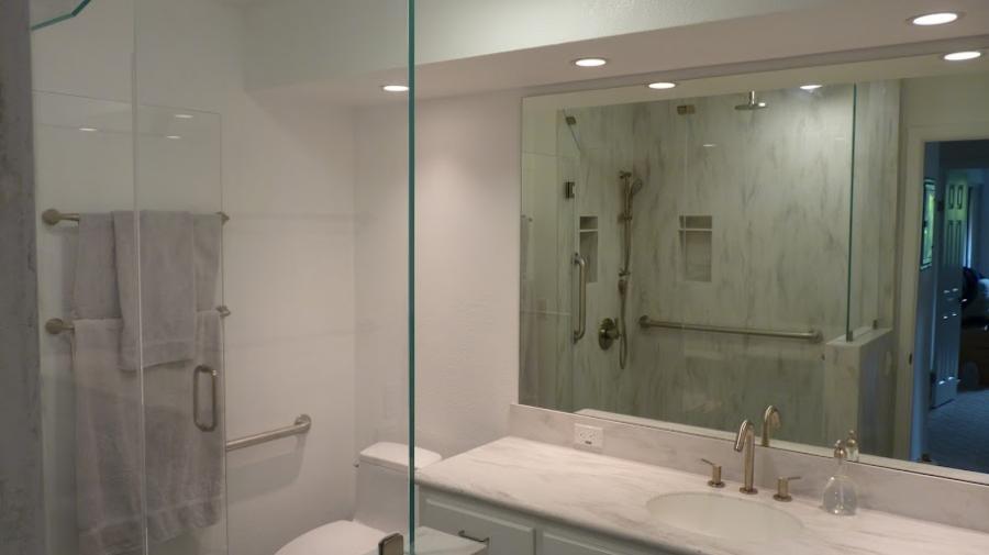 Picture of A recent bathroom remodeling project with Corian finishes - Brian Fitzmaurice General Contractor