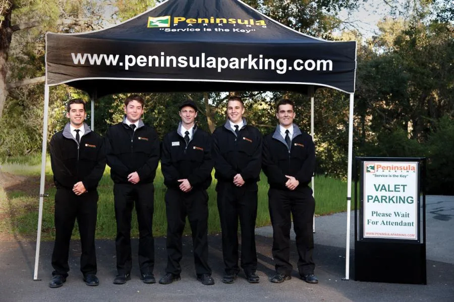 Picture of Peninsula Parking's valets pose at a private event in Atherton. - Peninsula Parking