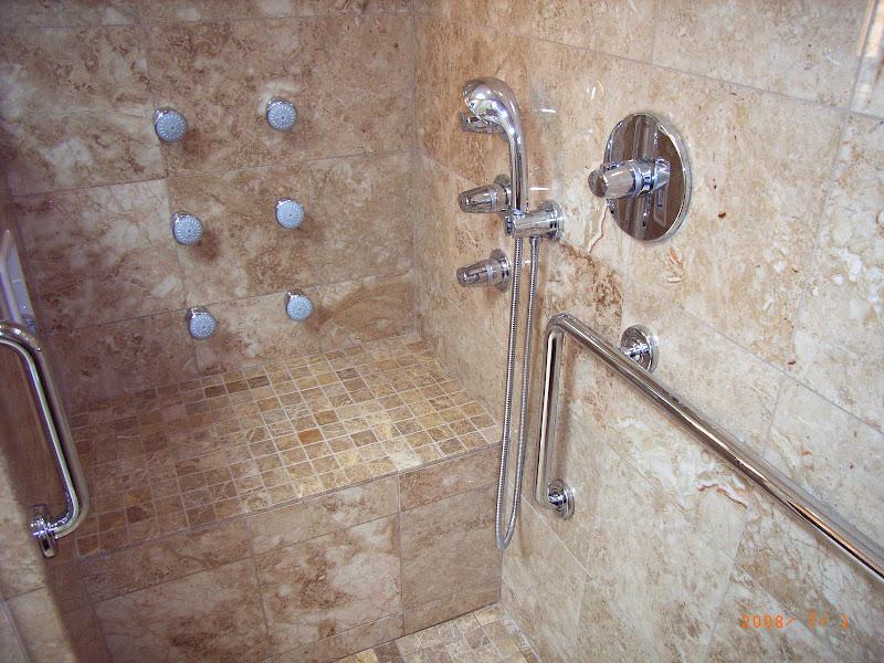 Picture of Brian Fitzmaurice General Contractor installed this barrier-free, multi-head shower in a client’s home. - Brian Fitzmaurice General Contractor