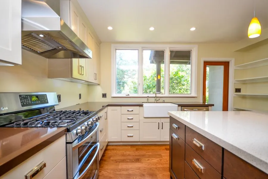 Picture of Home Healing Renovations installed custom cabinetry and gourmet appliances in this brand-new kitchen in North Berkeley. - Home Healing Renovations, Inc.