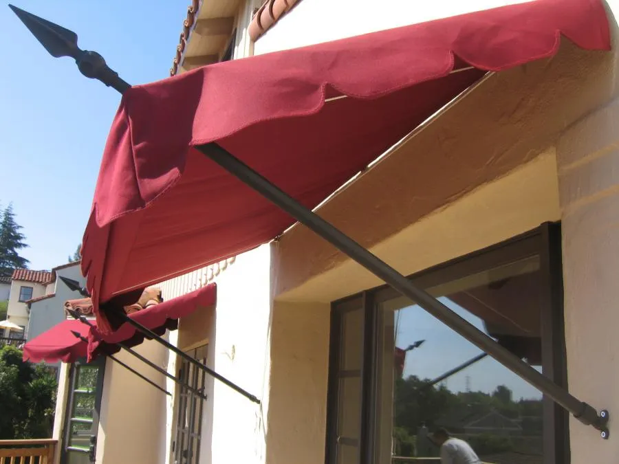 Picture of Acme Sunshades Enterprise installed these spear head fixed awnings in Alameda. - Acme Sunshades Enterprise Inc.