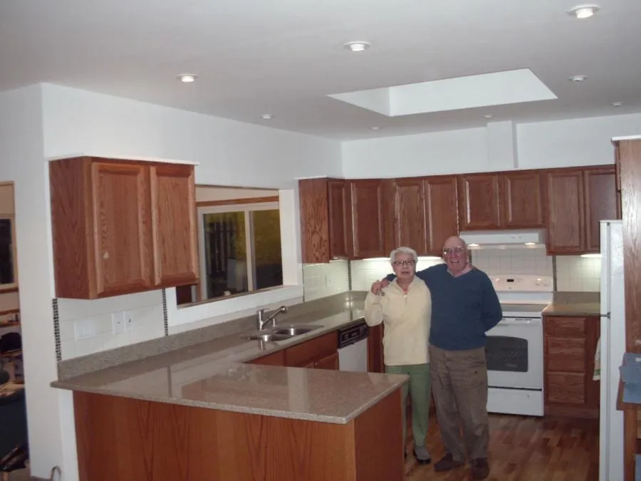 Picture of Thomas A Daly Construction installed a skylight, cabinets, countertops and flooring in this Mill Valley kitchen. - Thomas A Daly Construction