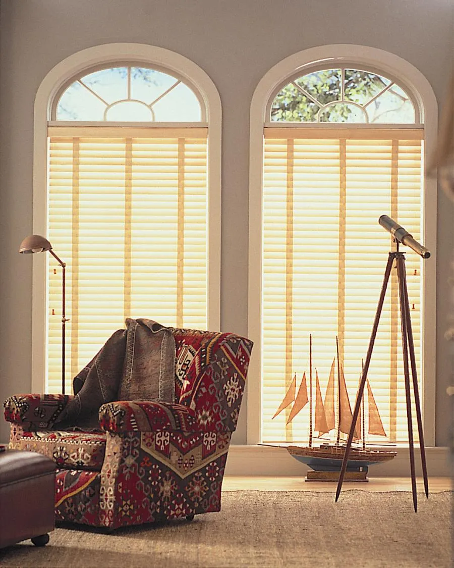 Picture of Hunter Douglas Parkland wood blinds are a great way to control natural light. - Creative Window Fashions, Inc.