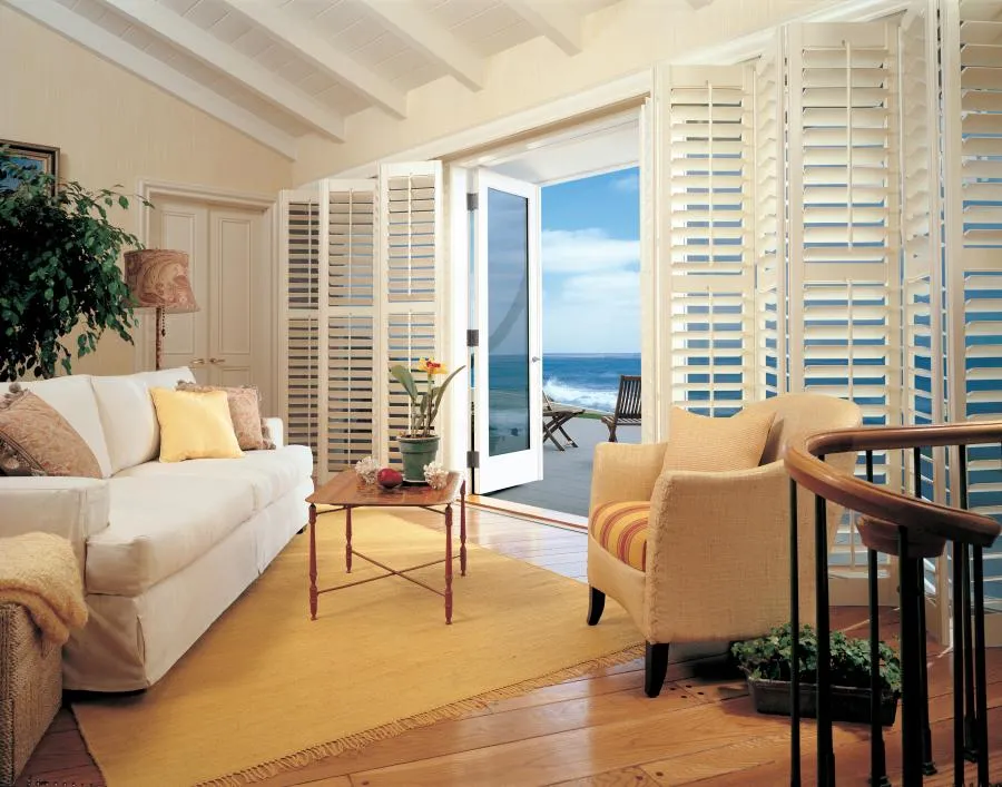 Picture of Hunter Douglas Newstyle Shutters add style to any room. - Creative Window Fashions, Inc.