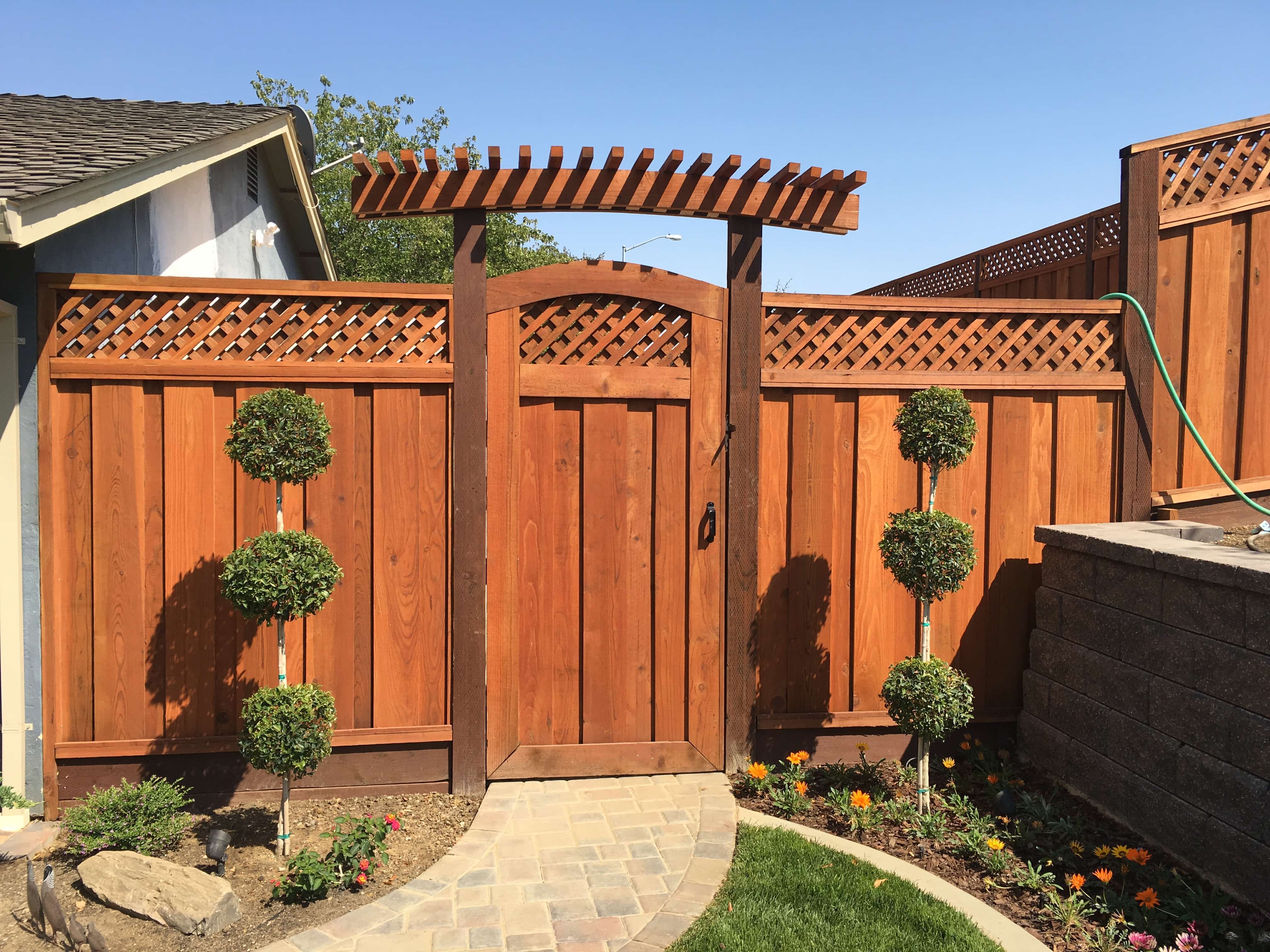 Picture of A recent redwood fence installation by Tri-Valley Fence Works - Tri-Valley Fence Works