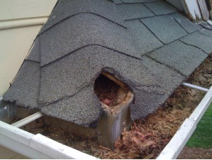 Picture of Atticare was hired to fix this roof damage. - Atticare Construction