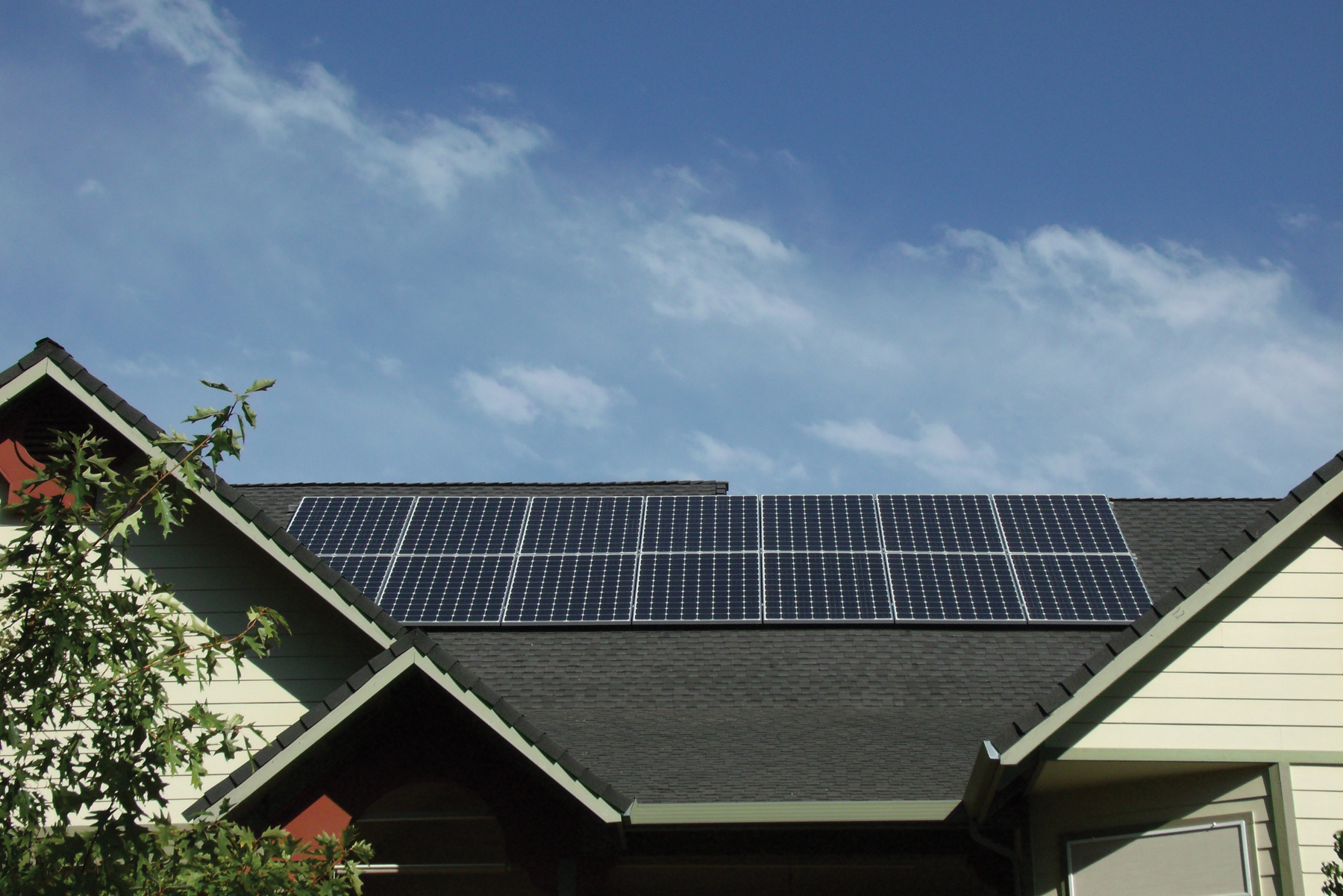 Picture of Dollens Electric Corp recently installed these solar panels on a client’s roof. - Dollens Electric Corp