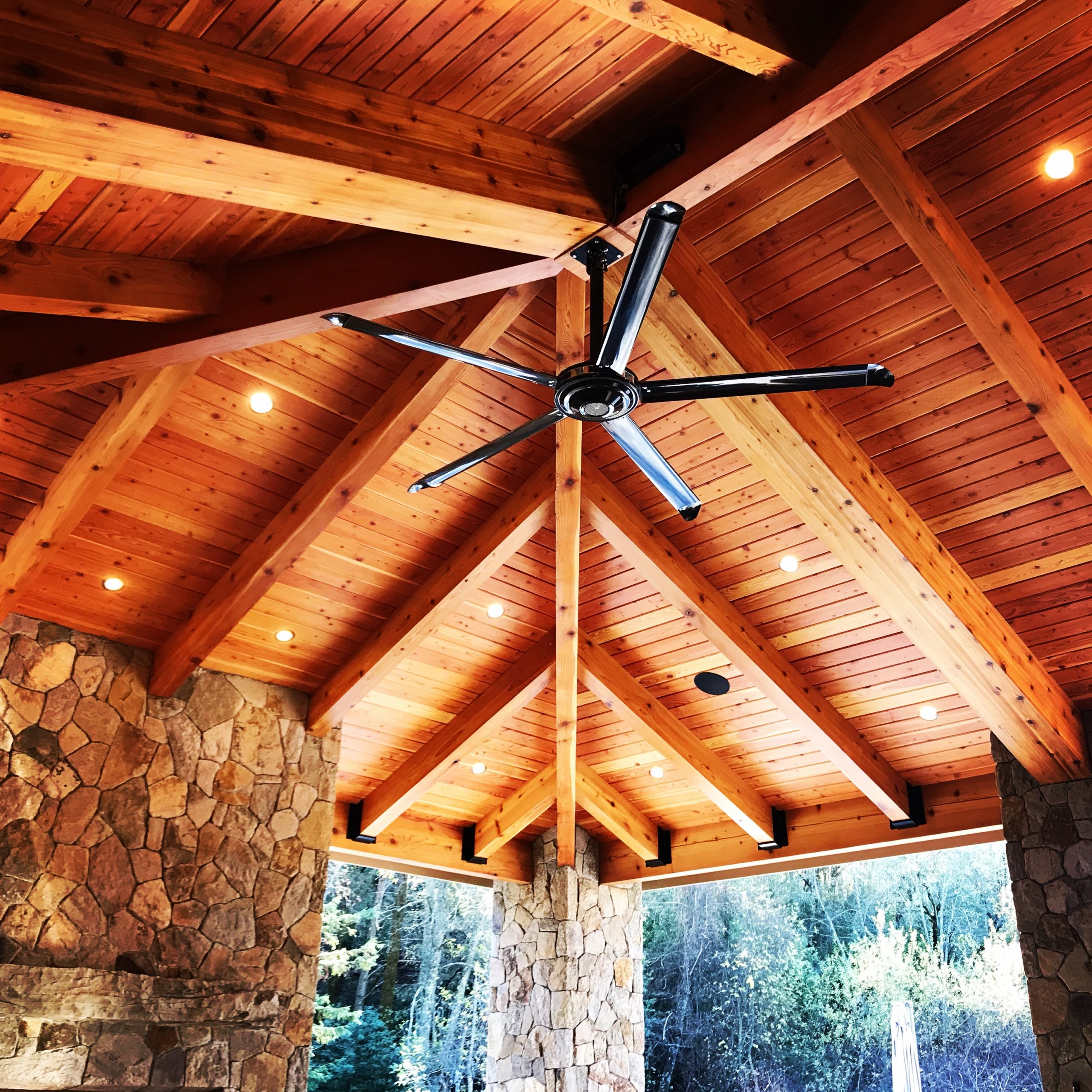 Picture of A recent exterior fan and lighting installation by Pro City Electric - Pro City Electric, Inc.