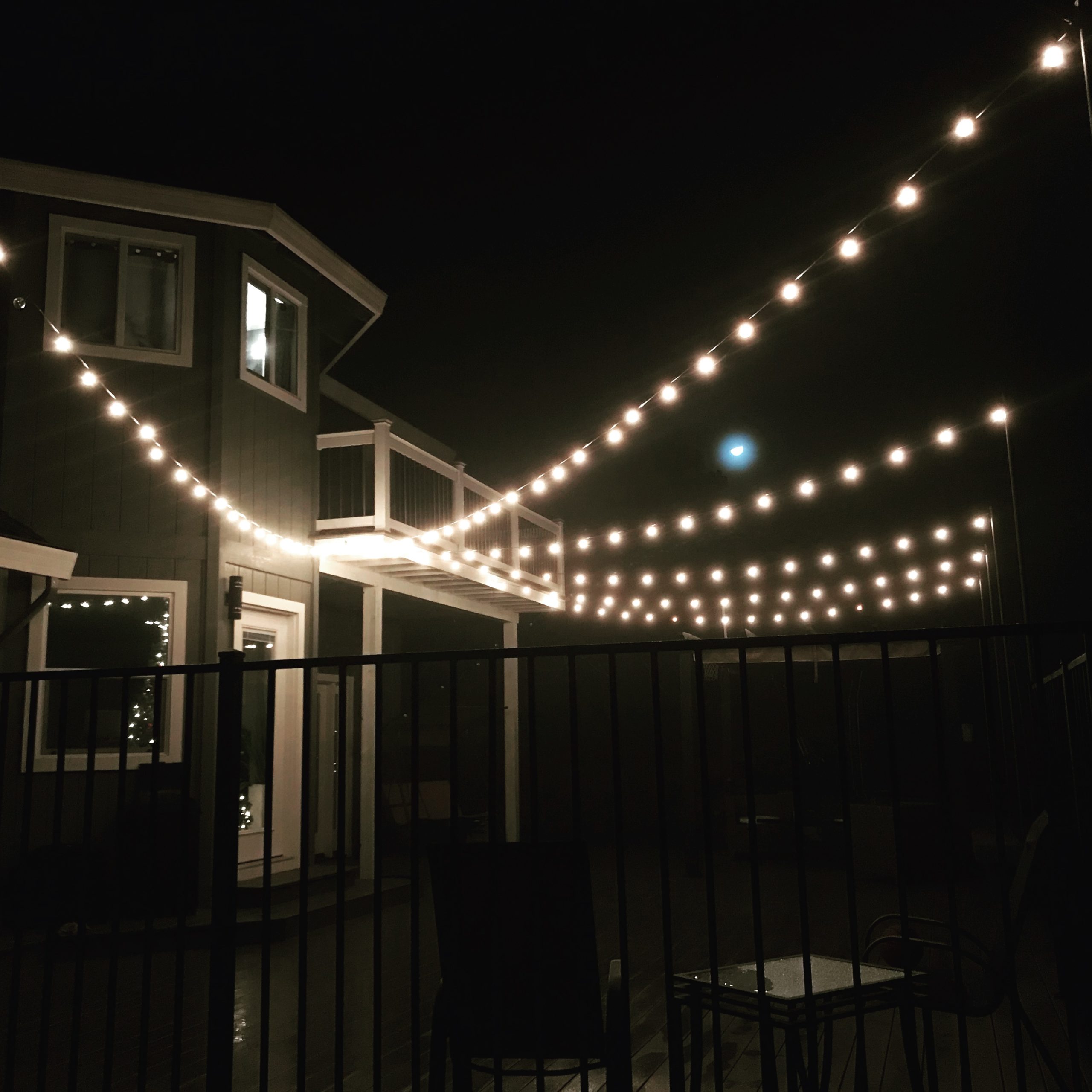 Picture of Pro City Electric installed this exterior festoon lighting. - Pro City Electric, Inc.