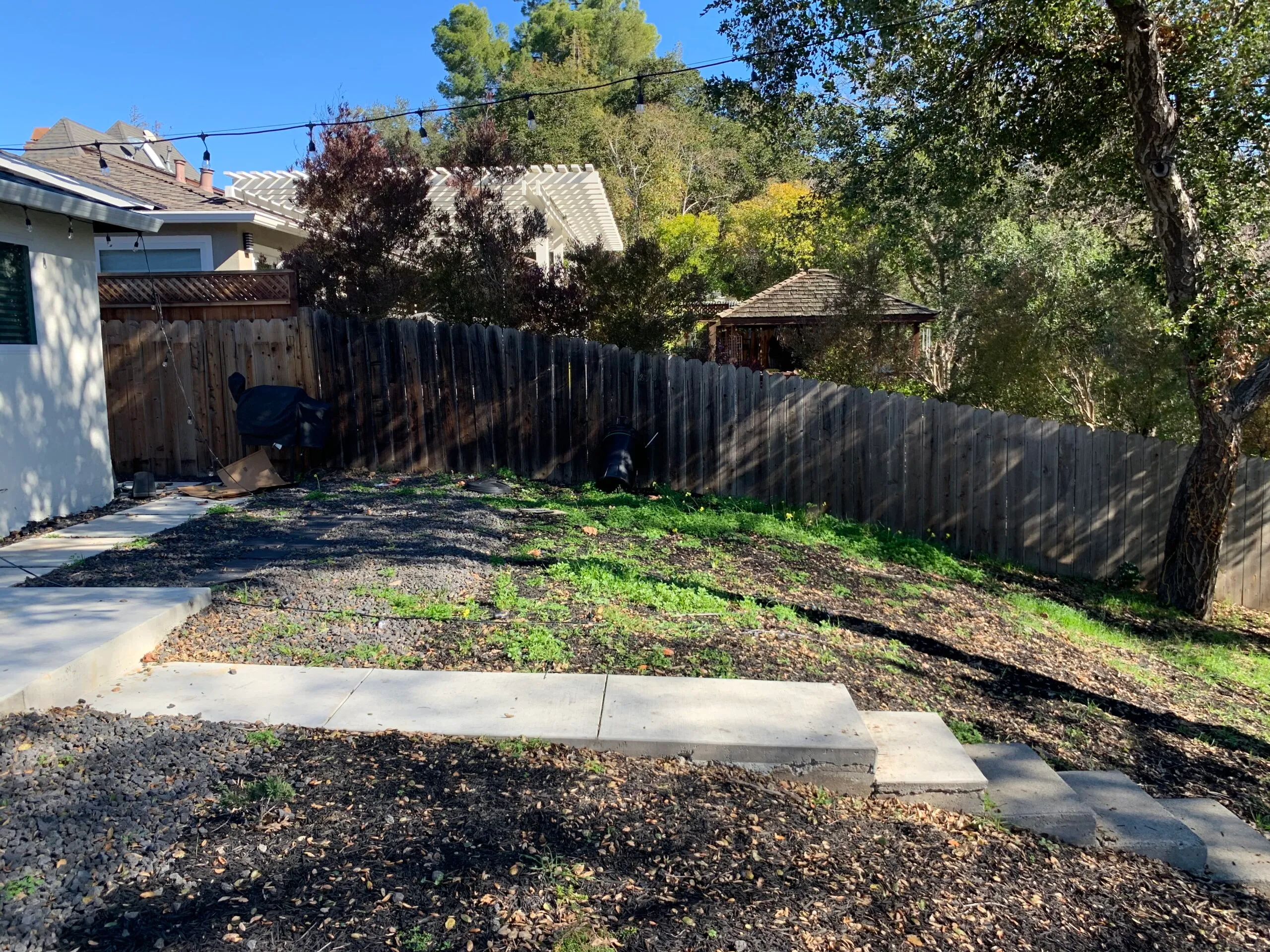 Picture of BEFORE: This sloped hillside didn't allow for any entertaining. - Koch & Associates, Inc.