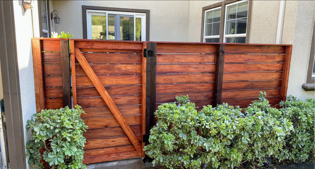 Picture of A horizontal redwood fence project by AMM Fencing - AMM Fencing