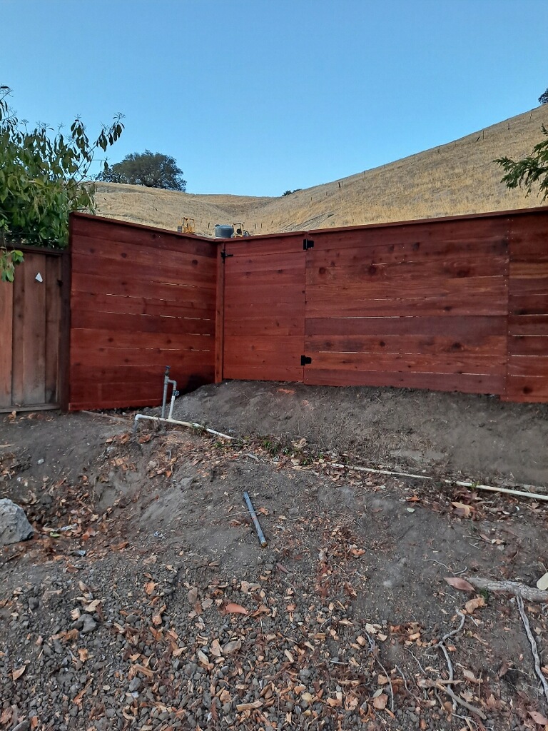 Picture of A recent horizontal redwood fence installation by AMM Fencing - AMM Fencing